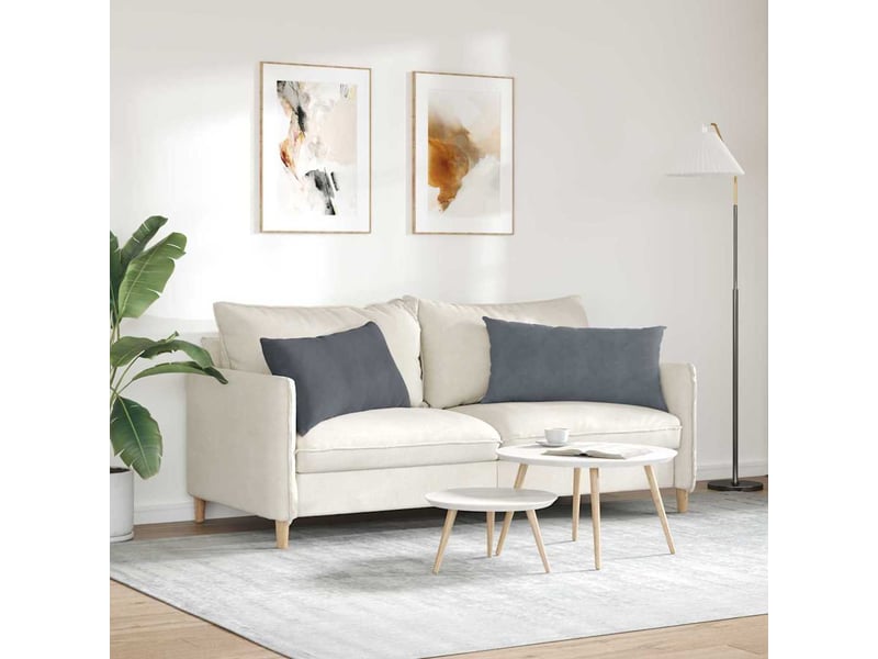  Lot de 2 coussins de canapé, coussins décoratifs gris foncé 80 x 40 cm cf59098  - Conforama D