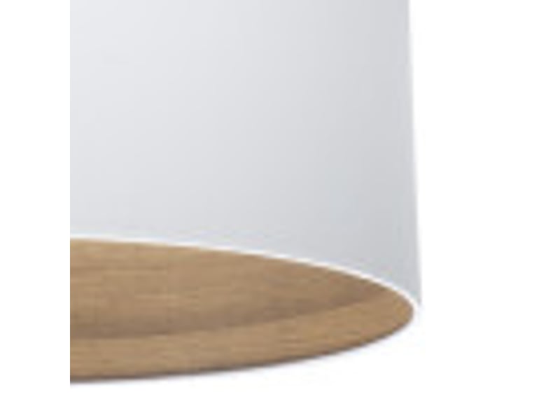 Fabrilamp tatiana grande lampe à poser nickelé blanc effet bois clair, abat-jour textile finition bois, 1 x e27, 63 cm 189171185 - Conforama D