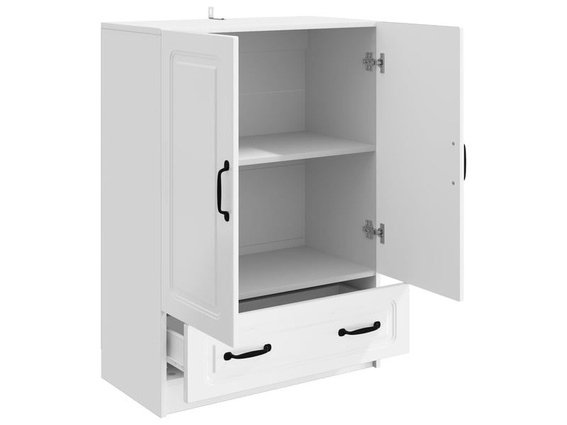  Buffet - bahut - meuble de rangement blanc brillant 66 x 34,5 x 92 cm bois d'ingénierie  - Conforama D