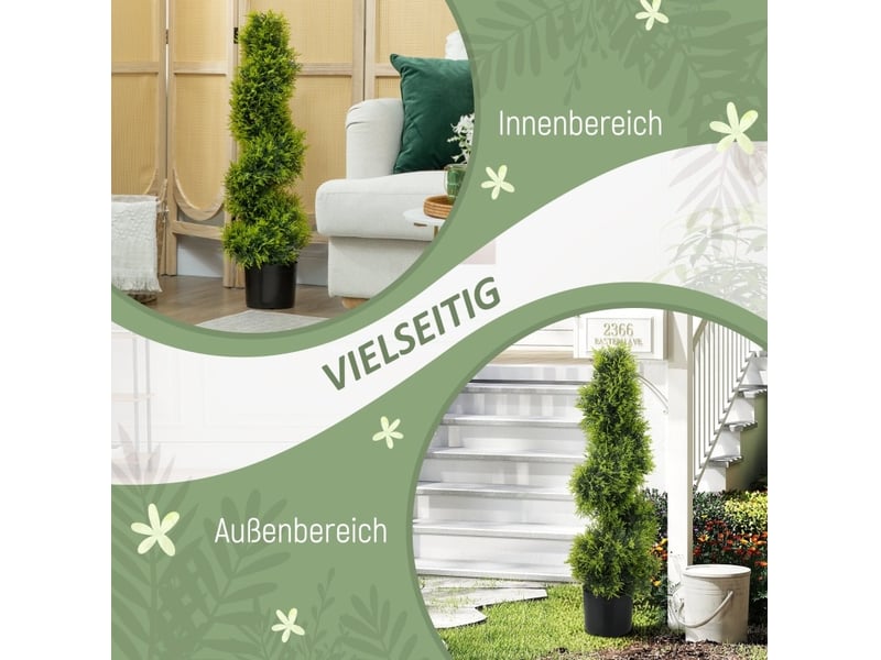  Cyprès artificiel 90 cm en spirale vert  - Conforama D