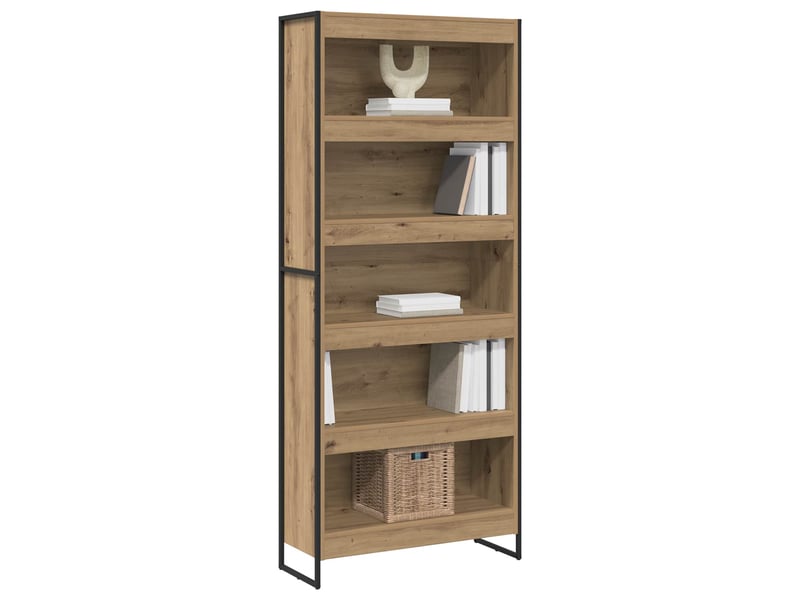 Bibliothèque, armoire à livres 80 x 30 x 189,5 cm bois d'ingénierie chêne artisan - Conforama C