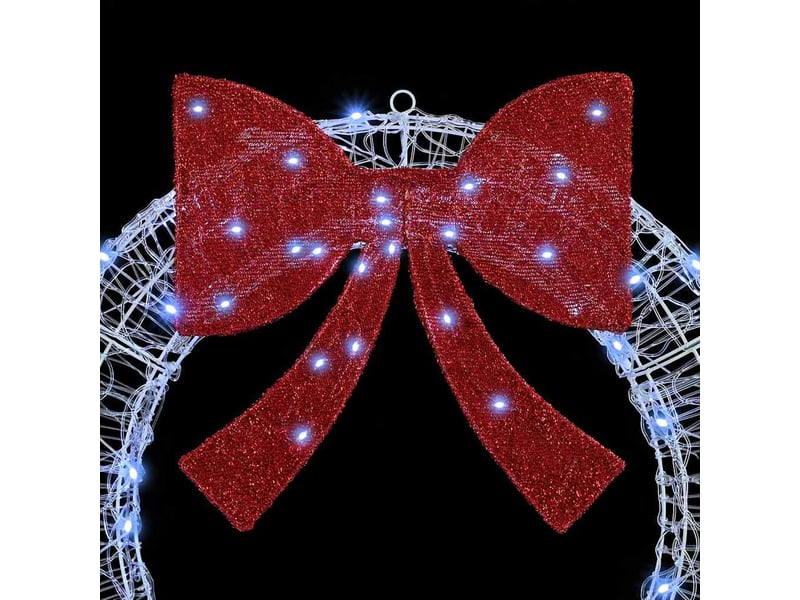  Couronne de noël, décoration de noël 60 led blanc froid 76 x 76 x 8,5 cm acrylique cf61757  - Conforama E