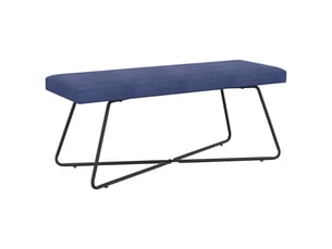 Banc, canapé 2 places bleu police 110x40x45 cm velours