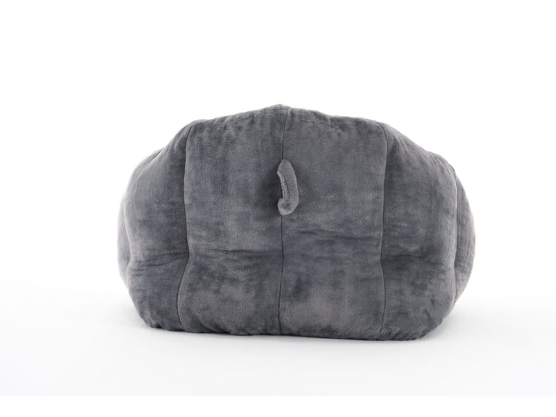  Fauteuil pouf avec dossier enveloppant, sans montage, garnissage en mousse, en polyester gris clair 111 × 123 × 75 cm  - Conforama D