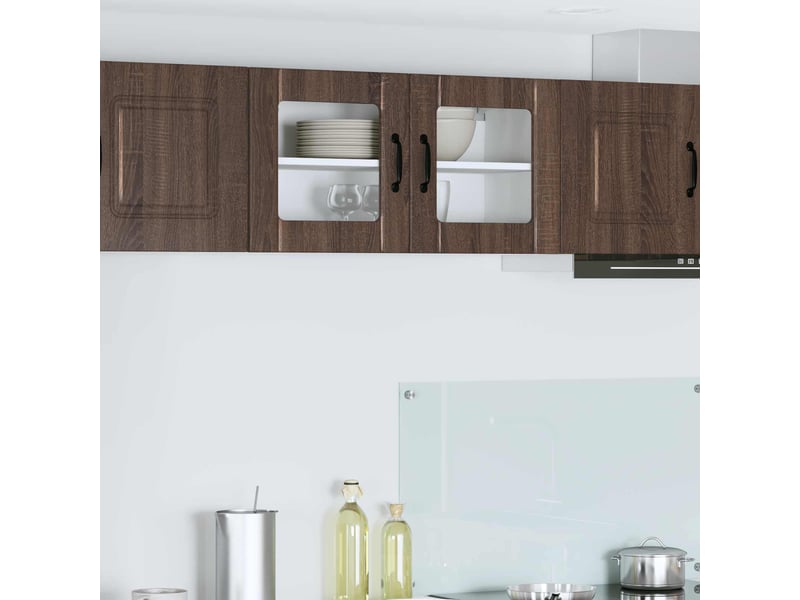  Meuble mural de cuisine, cabinet en verre mural chêne brun 80x31x40cm shl32  - Conforama B