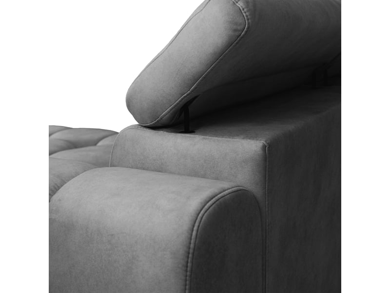  Canapé d'angle aldo avec fonction couchage, côté droit, tissu salvador wr, graphite (15)  - Conforama E