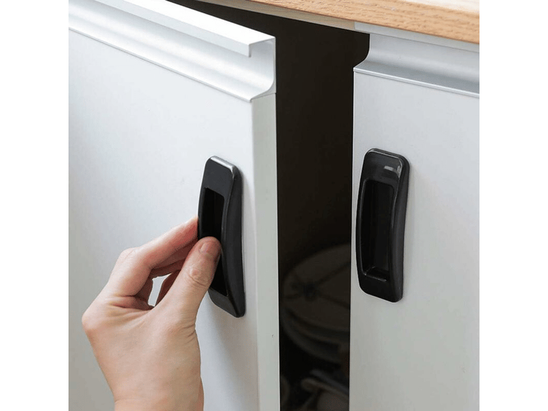  Lot de 4 poignées adhésives pour portes coulissantes fontainebleau - noir  - Conforama C