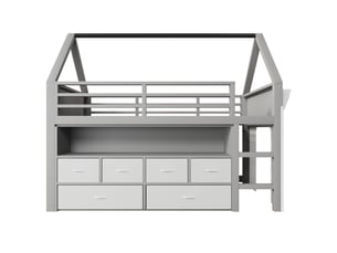 Lit mezzanine 90x200 cm LEYTN coloris gris