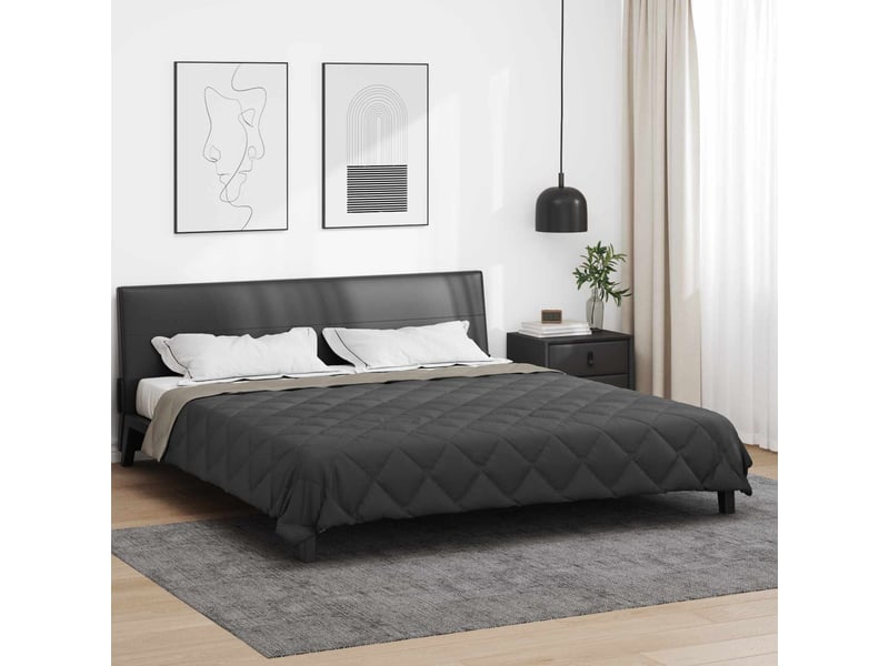  Duvet - couette complet toute l'année gris clair et anthracite microfibre  - Conforama B
