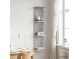 Étagère flottante, étagère murale gris béton 25 x 15 x 100 cm bois d'ingénierie cf42342