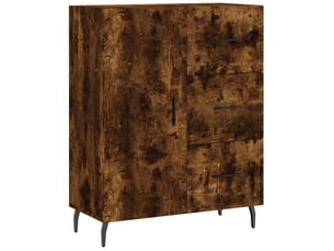 Buffet - bahut - meuble de rangement chêne fumé 69,5x34x90 cm bois d'ingénierie