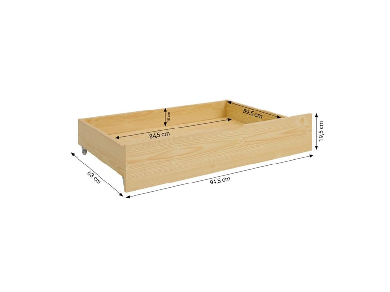  Lit enfant 90x200 cm naturel 3230 - Conforama C
