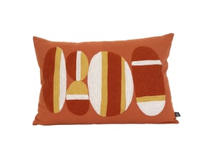 Coussin brodé motif galets de plage 40x60 cm