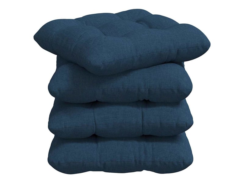  Lot de 4 coussins de siège, coussins décoratifs tissu bleu 40 x 40 x 12 cm cf59953  - Conforama A