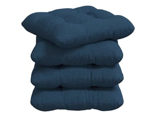 Lot de 4 coussins de siège, coussins décoratifs tissu bleu 40 x 40 x 12 cm cf59953