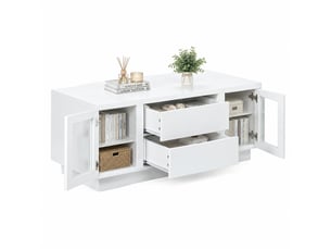 Table basse rectangulaire coloris blanc <strong>CHICFURN</strong> <strong></strong> - 50 cmx100 cm