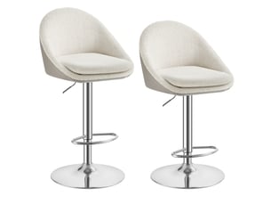 tabouret de bar assise réglable en hauteur VASAGLE - blanc hauteur d'assise 73.5 cm vendu Par paire