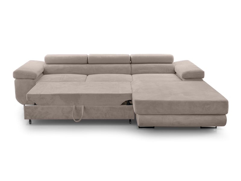  Canapé d’angle en velours côtelé arborio – 280 cm beige d Arborio - Conforama C