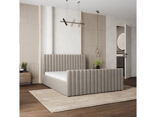 Lit coffre 180x200 cm <strong>MASSENO</strong>  <strong></strong> coloris beige
