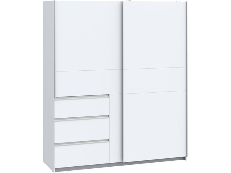  Armoire 2 portes coulissantes forte winn 2 avec 3 tiroirs blanc mat W2QS823E71-120 - Conforama C