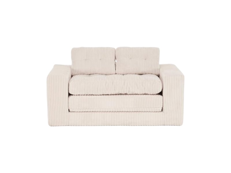 Canapé convertible 2 places en lit pliant sans cadre - coussins amovibles, velours côtelé - beige - Conforama A
