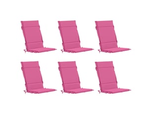Lot de 6 coussins de chaise à dossier haut gemert rose cf59385