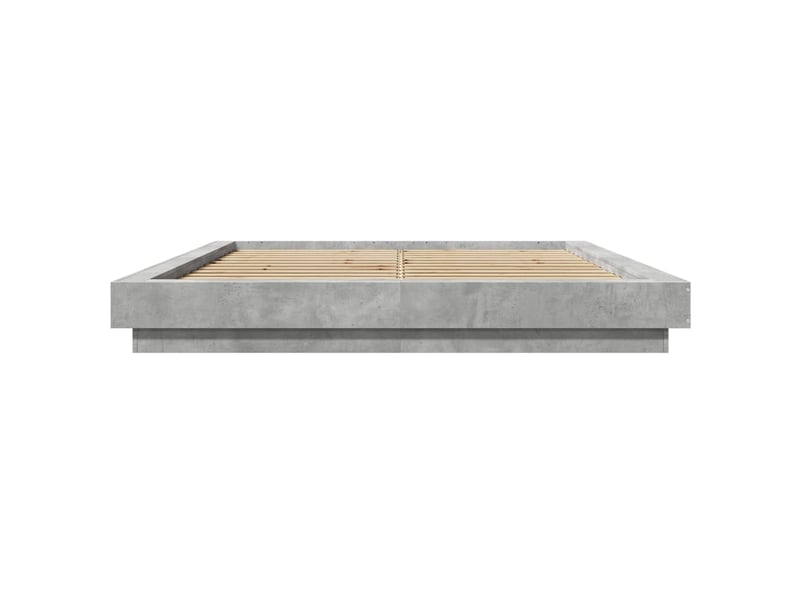  Lit double- lit adulte -  cadre de lit sans matelas gris béton 150x200 cm  - Conforama C