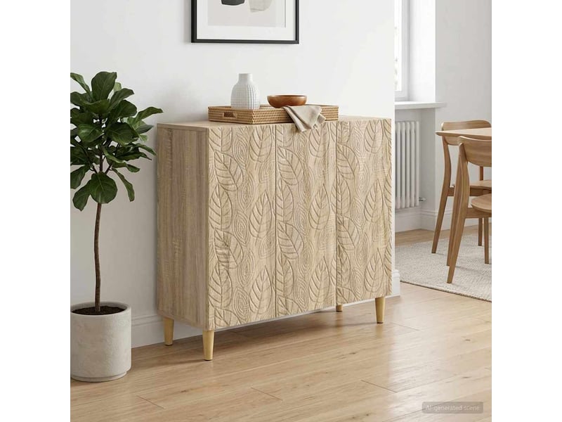 Buffet salon, buffet de rangement chêne sonoma 89x34,5x80 cm bois d'ingénierie - Conforama B