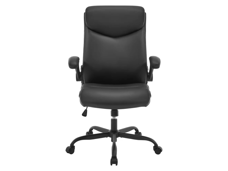  Chaise de bureau pivotante 47x50x113 cm réglable métal polyuréthane (pu) noir  - Conforama A