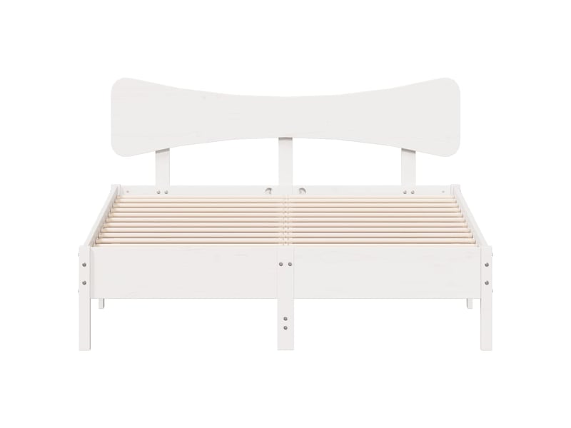  Cadre de lit sans matelas blanc 120x190 cm bois de pin massif  - Conforama D