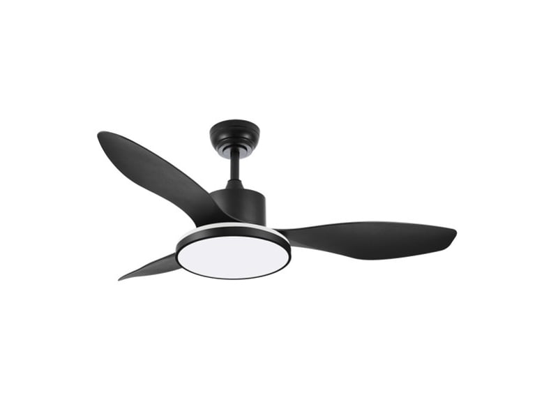  Ventilateur de plafond fabrilamp mandala dc noir 3 pales 120 cm 6 vitesses led 48 w télécommande 246091309 - Conforama C