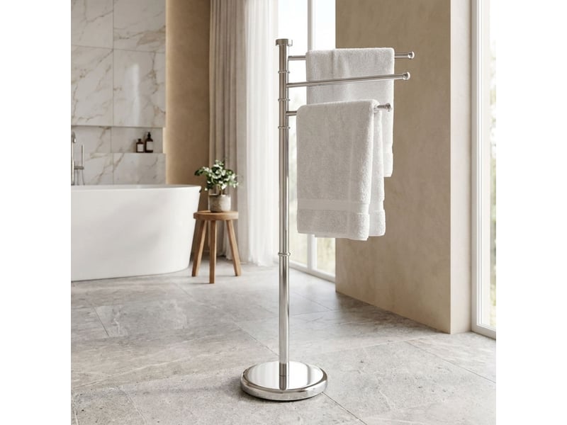  Porte-serviettes zeller, acier inoxydable, hauteur 85 cm  - Conforama B