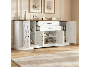 Buffet 4 porte(s)  2 tiroir(s)  Fay Lum - 160 cm coloris blanc 