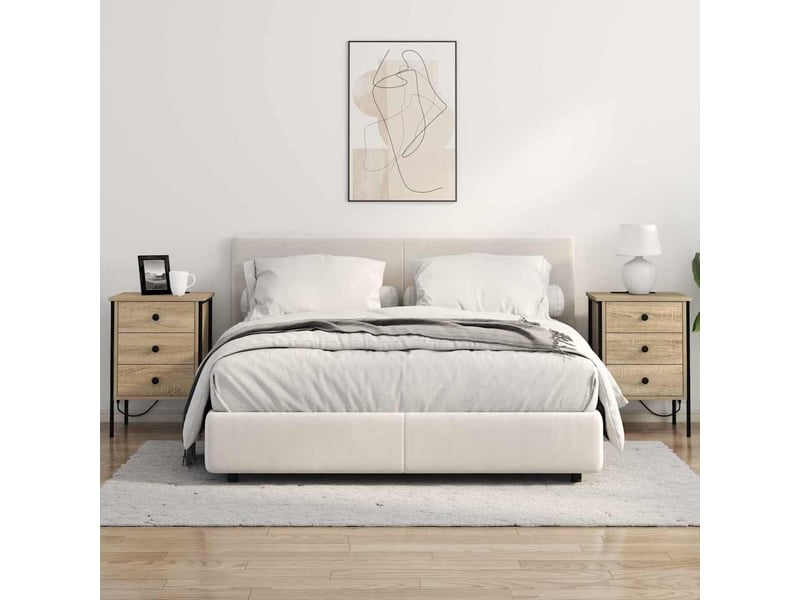 Table de chevet - cabinet de chevet - table de nuit 2 pièces chêne sonoma 42 x 41 x 61 cm  - Conforama C