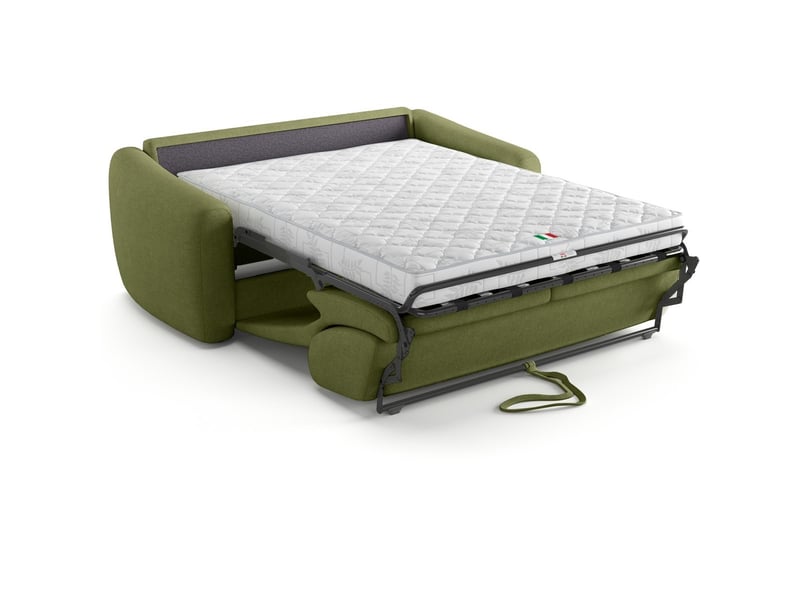  Canapé droit convertible 3 places en tissu chenille vert olive - ouverture express - suzie Suzie - Conforama E