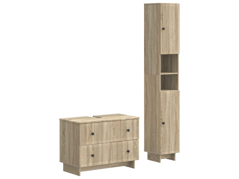  Ensemble de 2 meubles de salle de bain ede chêne sonoma cf63140  - Conforama A