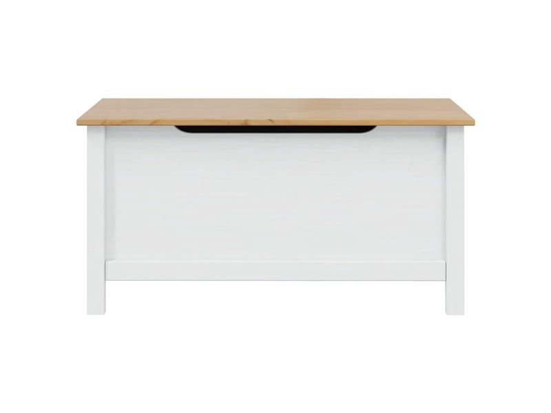  Boîte de rangement, coffre de rangement hill blanc et marron miel 90x40x45 cm  - Conforama E