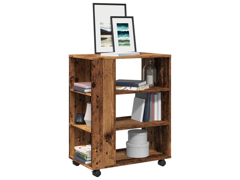  Armoire de rangement, armoire à roulettes vieux bois 60x35x75 cm bois d'ingénierie  - Conforama B