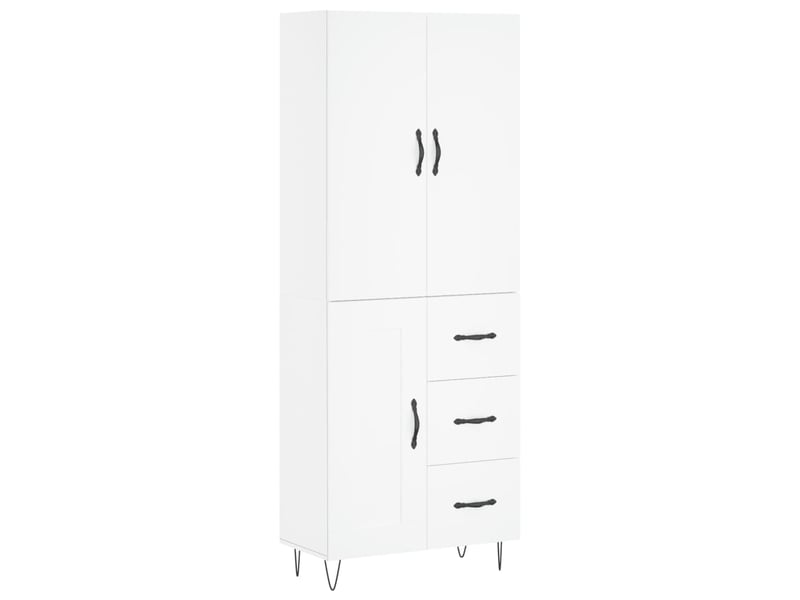  Buffet haut - bahut - meuble de rangement blanc 69,5x34x180 cm bois d'ingénierie  - Conforama A