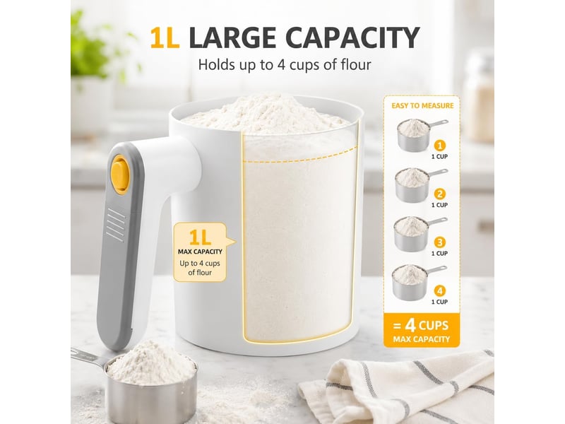 Tamis à farine électrique à piles en acier inoxydable - outil de cuisson à main - saupoudreuse à poudre - peut être utilisée pour les pâtisseries CSTY-0010113TY - Conforama C