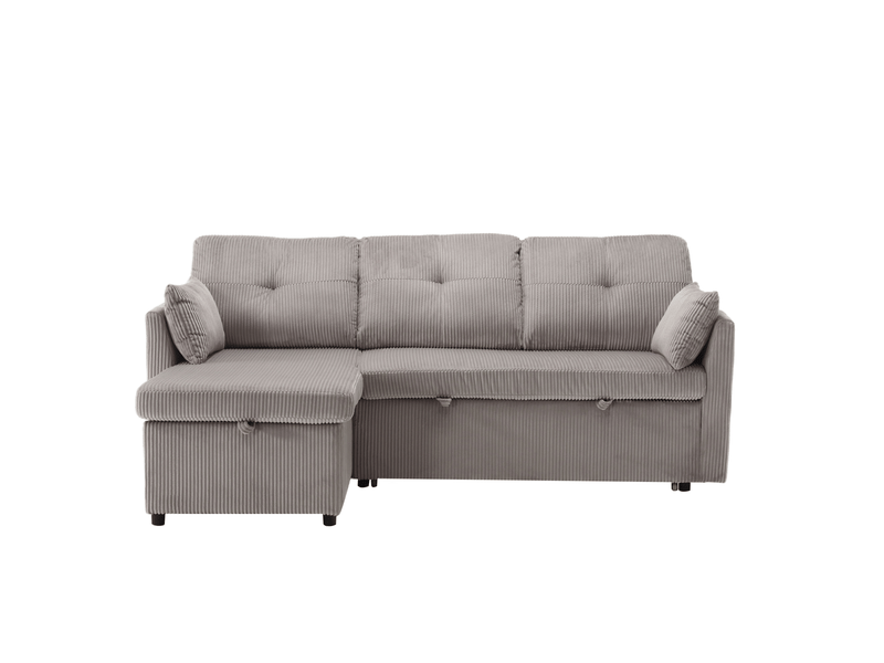 Canapé d’angle convertible 3 places avec rangement 206x108x66 cm gris clair - Conforama R