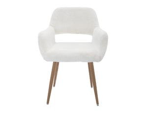 Chaises de salle à manger hengming en fourrure synthétique – style mi-siècle, pieds en acier laqué