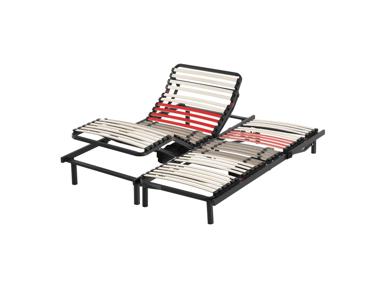 Sommier électrique 2x100x200 cm -lattes avec fermeté réglable - encastrable - collection relaxation PREMIUM - Conforama A