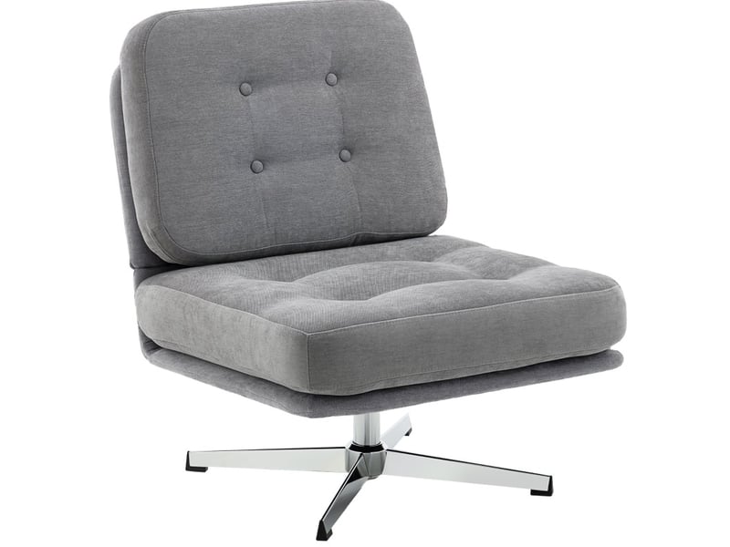  Fauteuil de relaxation pivotant 87x70x84 cm – gris clair – assise large à ressorts, dossier rembourré  - Conforama A