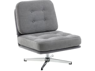 Fauteuil de relaxation pivotant 87x70x84 cm – gris clair – assise large à ressorts, dossier rembourré