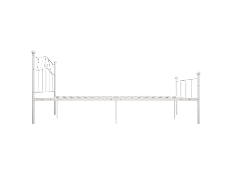  Lit double- lit adulte -  cadre de lit sans matelas et tête de lit blanc métal 160x200 cm  - Conforama C