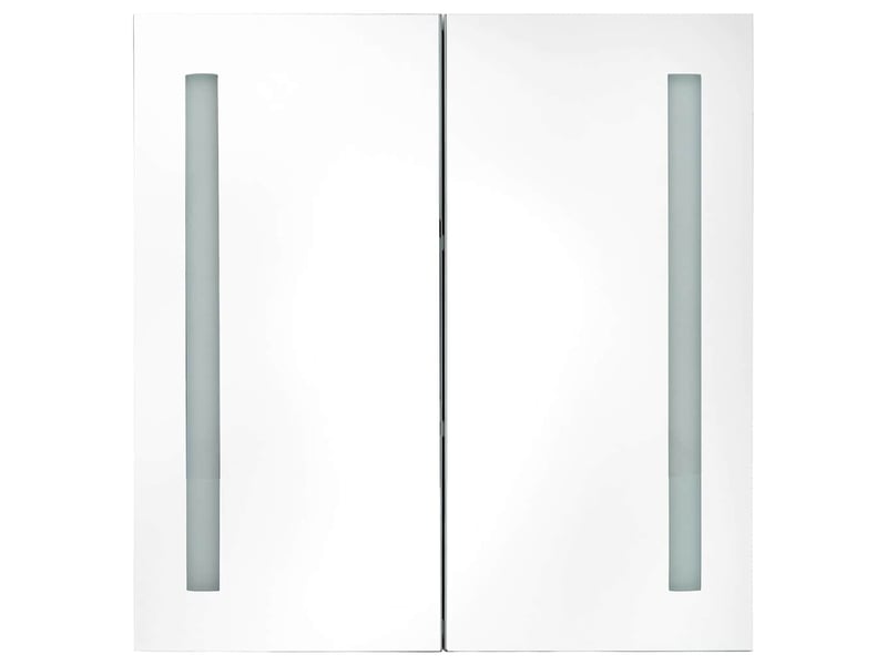  Armoire miroir de salle de bain, meuble de rangement led gris 62x14x60 cm  - Conforama D