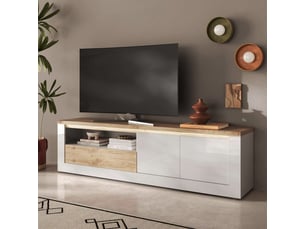 Meuble tv coloris blanc 207 cm <strong>ALTOBUY</strong>  <strong>ISALIA</strong>