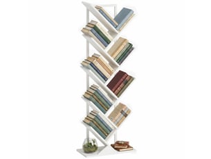 Bibliotheque coloris  blanc 9 étagère(s) <strong>PANGIVO</strong> <strong></strong> - 50 cm x 136 cm