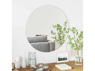 Miroir rond(e) à fixer coloris argenté <strong></strong>  <strong></strong> - 70 cm x 70 cm